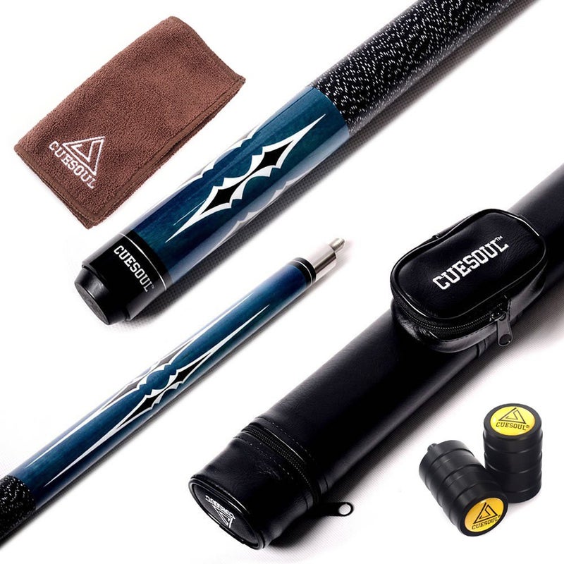 CUESOUL 58 Inch 19oz 1/2 Maple Billiard Stick Pool Cue Set 11.5mm/13mm Tip[Weight Adjustable] - Image 1